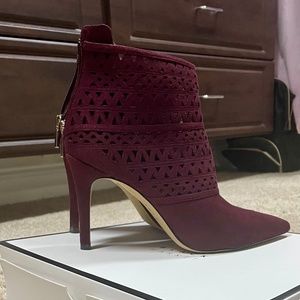 White House Black Market booties wine/burgundy
